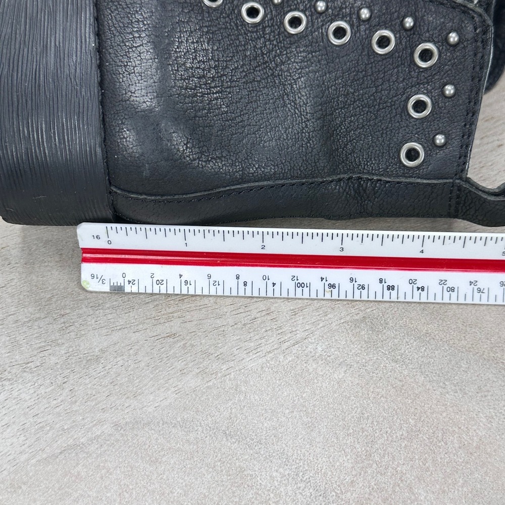 Lucky Brand Womens Black Studded Ankle Boots Side Zip Moto Booties 8.5 - Picture 10 of 14